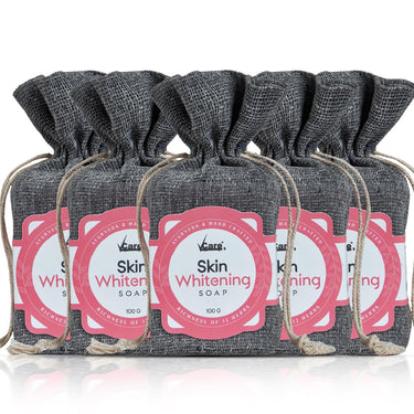 VCare Skin Whitening Soap -100 gm | Richness of 12 Herbs Ingredients with Songyi Mushroom Extract Soap bar | Exfoliates the skin impurities & improves the skin tone for both Men and Women (Pack of 5)